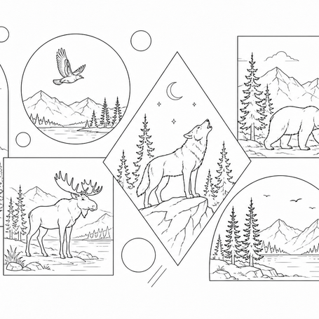 Layered wooden wildlife and nature art in the Everwood workshop
