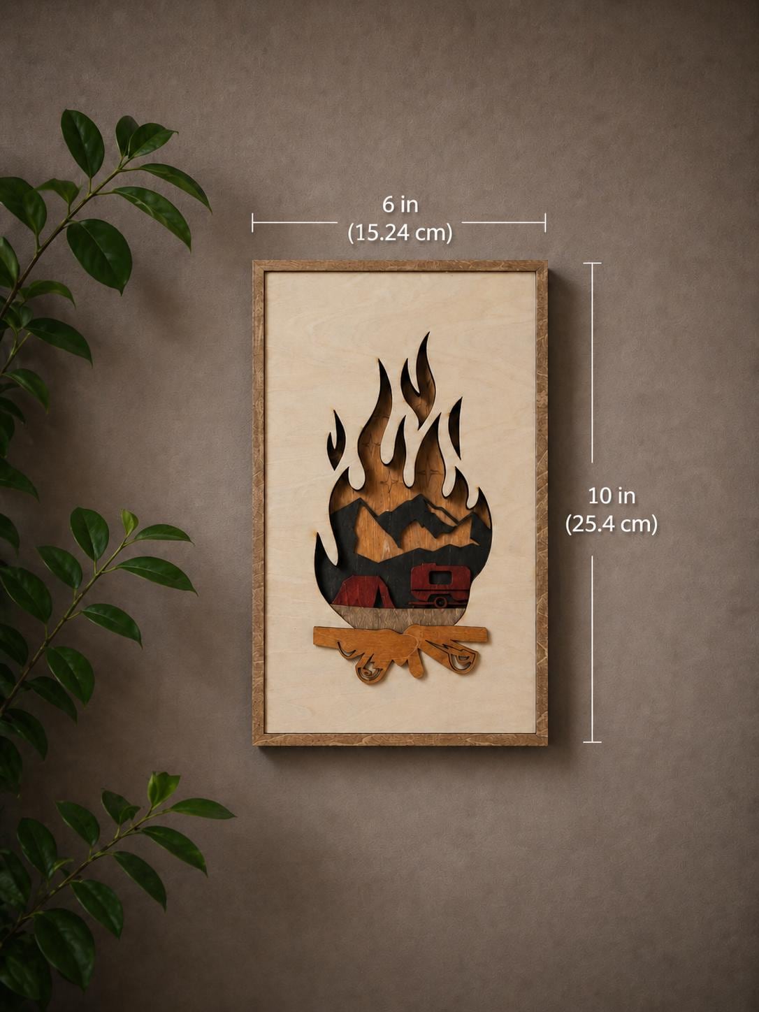 Camping Wall Art – Wooden Mountain Decor