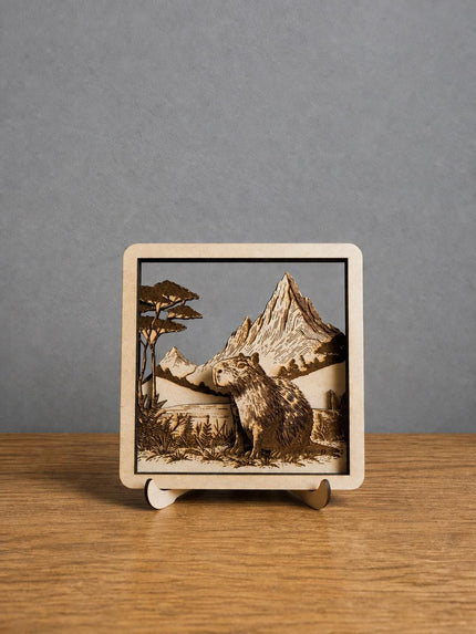 Capybara Wooden Wall Art – 3D Layered Animal Decor