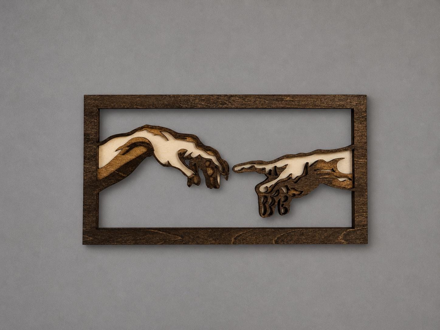 Creation of Adam Wooden Wall Art – Michelangelo Inspired Laser Cut Decor