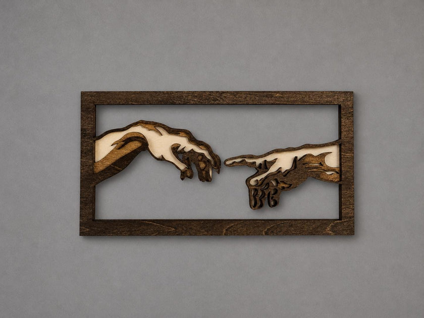 Creation of Adam Wooden Wall Art – Michelangelo Inspired Laser Cut Decor
