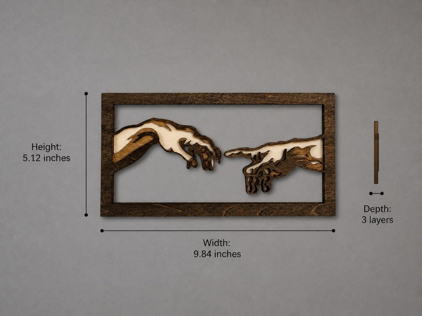 Creation of Adam Wooden Wall Art – Michelangelo Inspired Laser Cut Decor