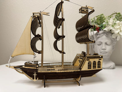 Wooden Ship Model – Handmade Laser Cut Ship