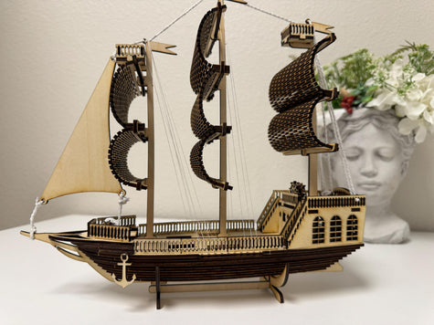 Wooden Ship Model – Handmade Laser Cut Ship