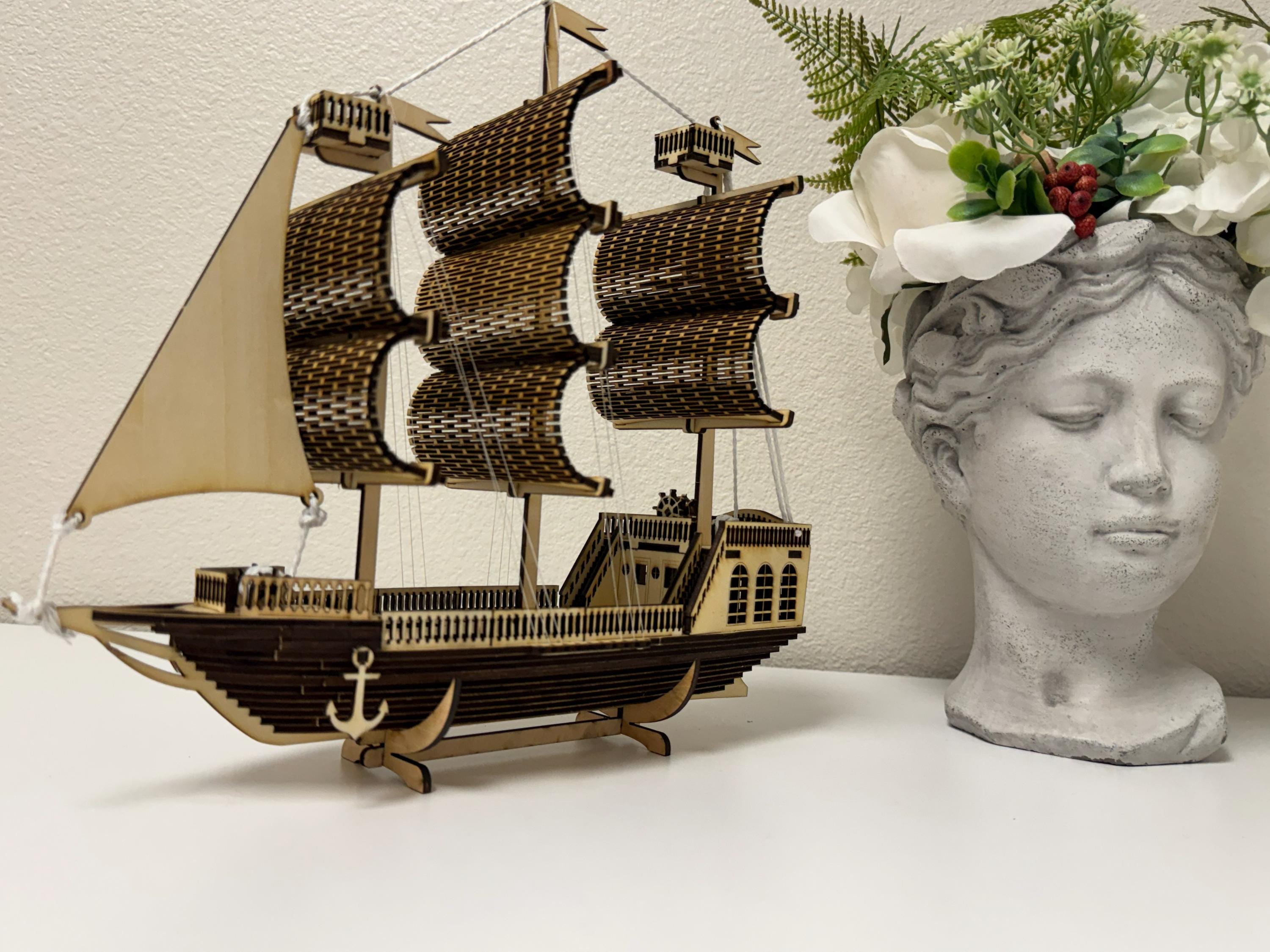 Wooden Ship Model – Handmade Laser Cut Ship