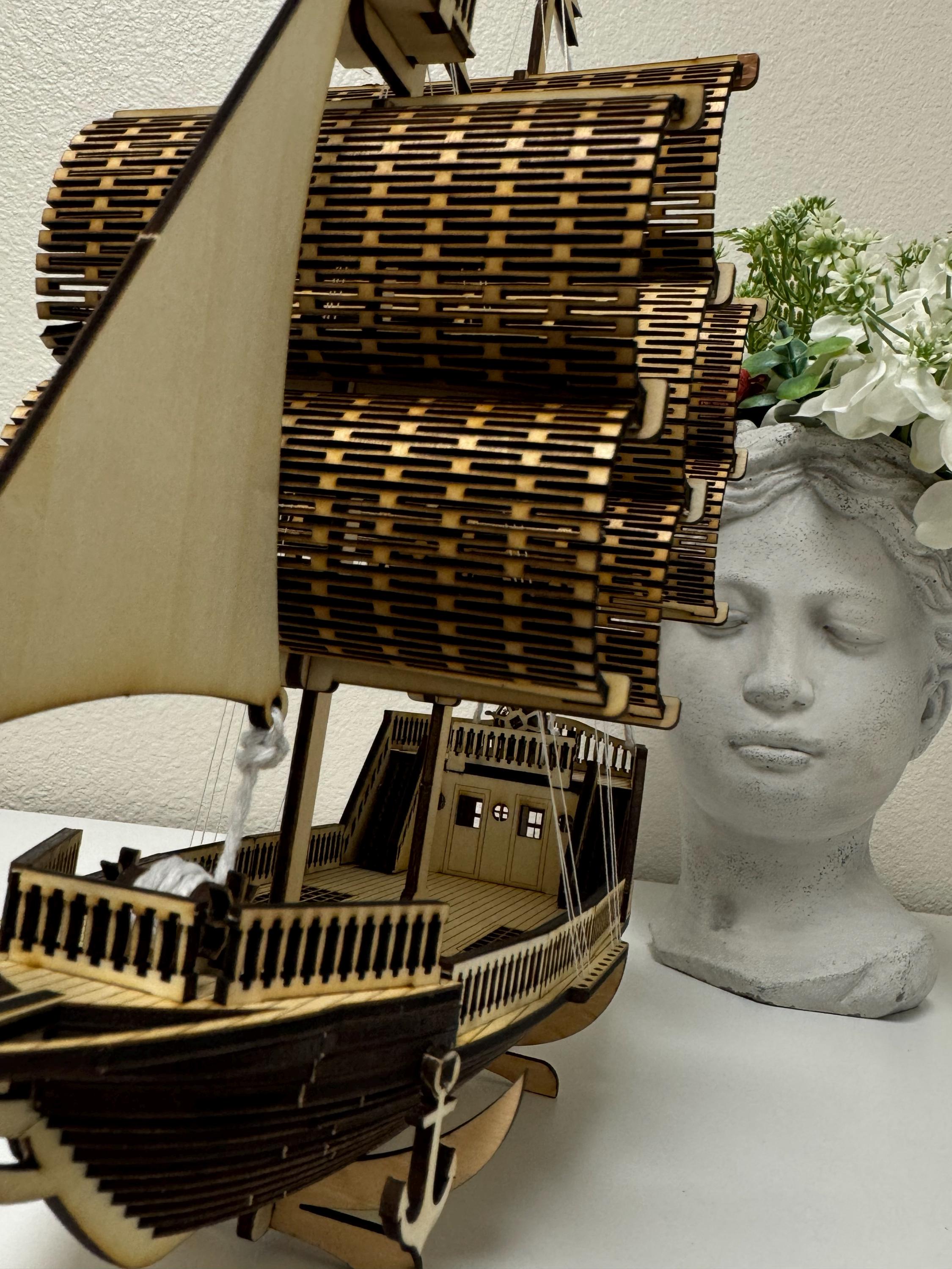 Wooden Ship Model – Handmade Laser Cut Ship