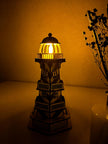 Victorian Beacon Lighthouse Lamp – Wooden Nautical Night Light