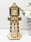 Harbor Lighthouse Lamp – Wooden Nautical Night Light