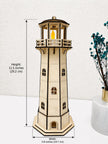 Wooden Lighthouse Lamp – Handmade Coastal Night Light