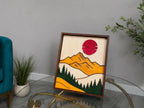 Layered Mountain Sunset Wooden Wall Art