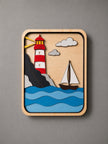 Layered Wooden Lighthouse Wall Art