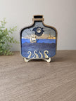Wooden Ship in a Bottle with Kraken – 8 Layer Nautical Wood Art