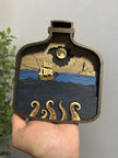 Wooden Ship in a Bottle with Kraken – 8 Layer Nautical Wood Art