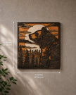 Layered Bear and Forest Wooden Wall Art