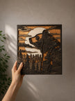 Layered Bear and Forest Wooden Wall Art