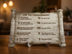 Ten Commandments Wall Art – Wooden Bible Verse Decor