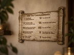Ten Commandments Wall Art – Wooden Bible Verse Decor