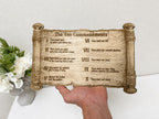 Ten Commandments Wall Art – Wooden Bible Verse Decor