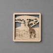 Safari Giraffe Wooden Wall Art – 4 Layer Laser Cut Animal Decor