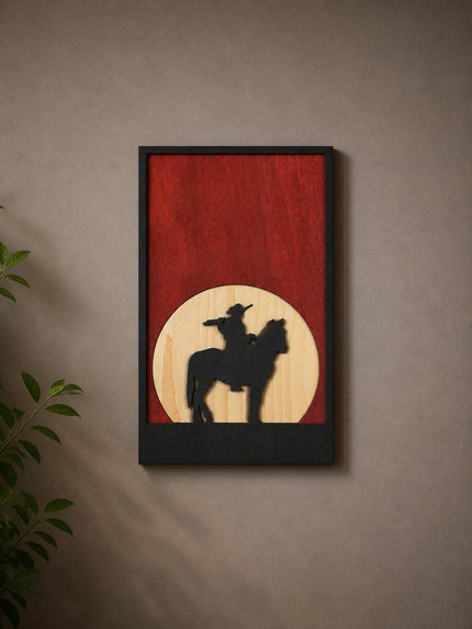 Western Cowboy Wall Art – Layered Wood Decor