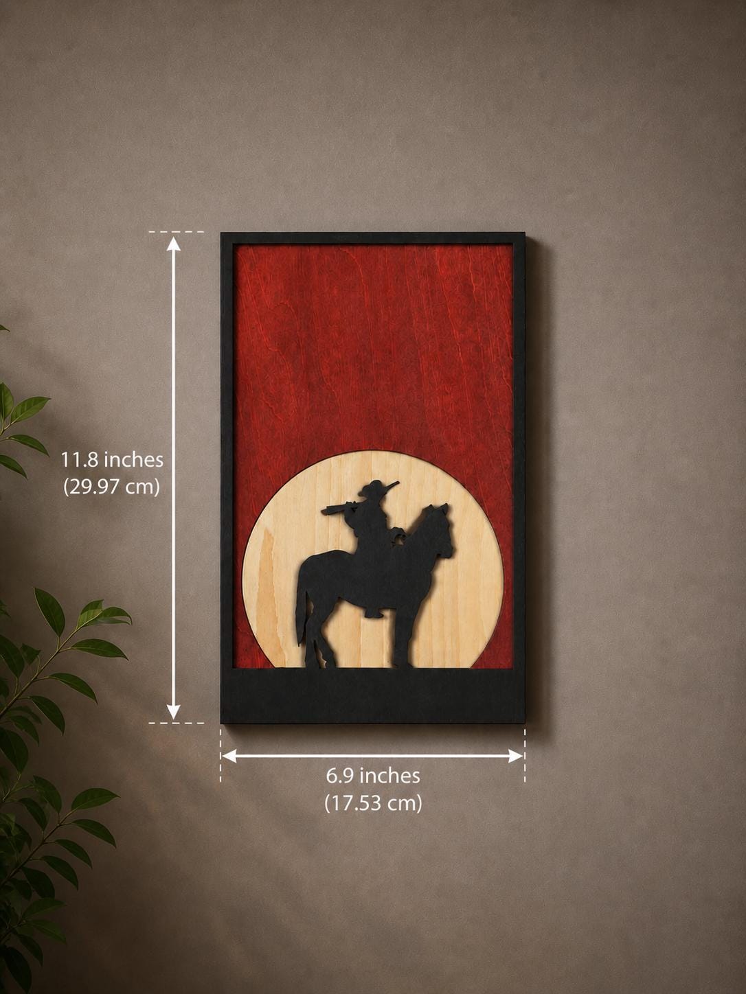 Western Cowboy Wall Art – Layered Wood Decor