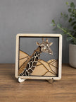 Layered Wooden Giraffe Decor – 4 Layer Safari Animal Art