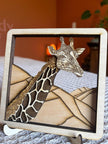 Layered Wooden Giraffe Decor – 4 Layer Safari Animal Art