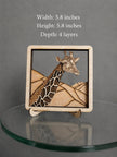 Layered Wooden Giraffe Decor – 4 Layer Safari Animal Art