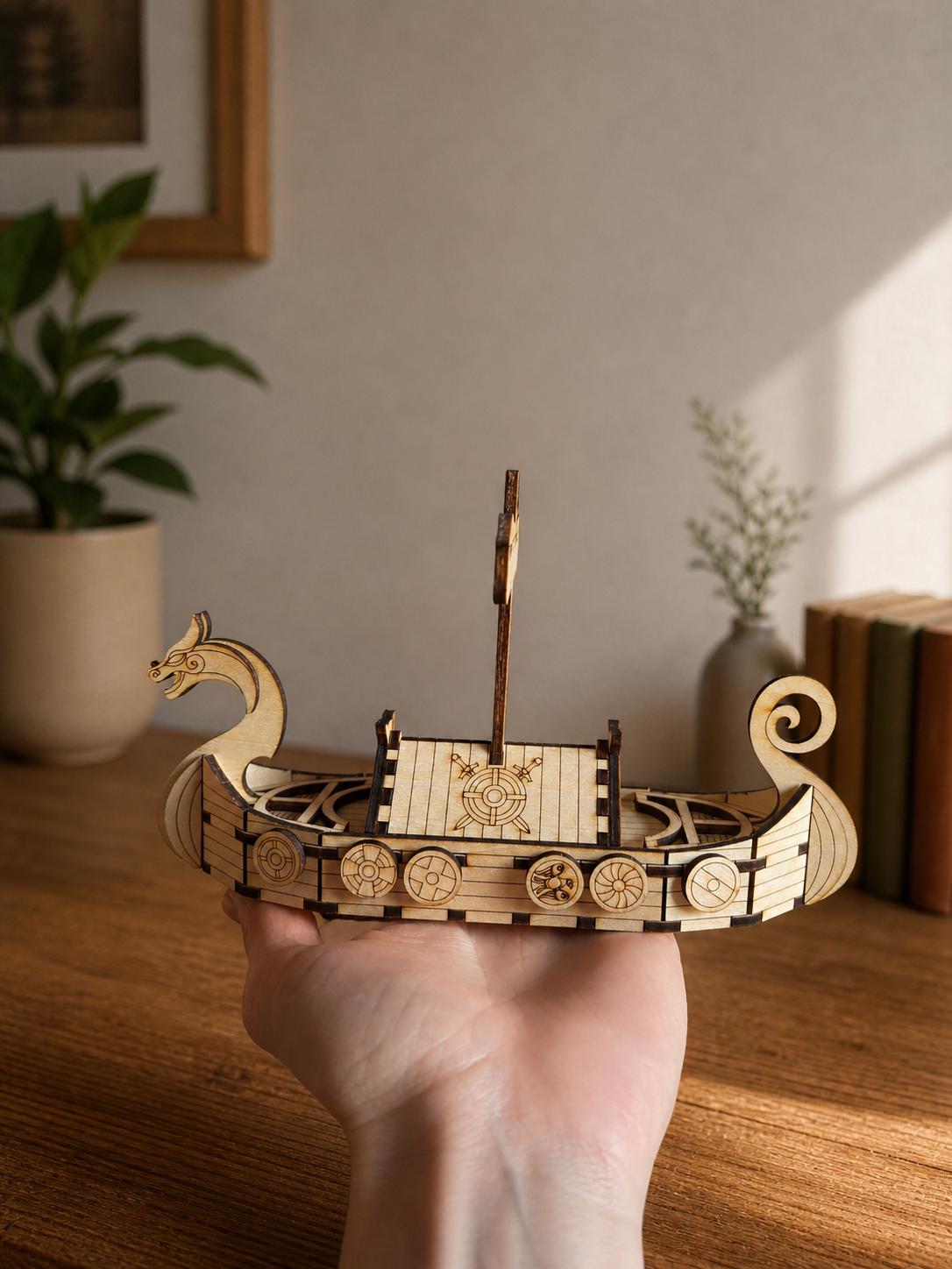 Wooden Viking Ship Model – Small or Large