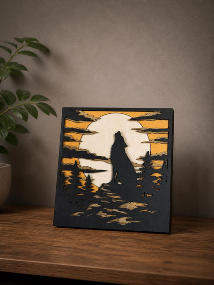 Wolf Wall Art Wooden – Layered Wood Wolf Decor