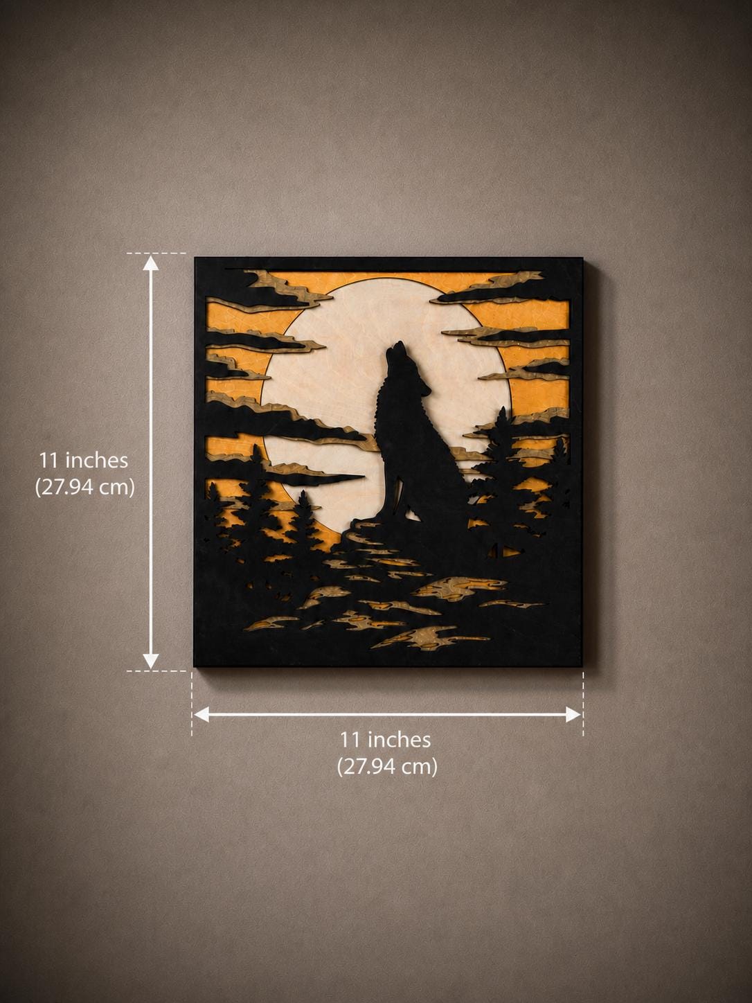 Wolf Wall Art Wooden – Layered Wood Wolf Decor