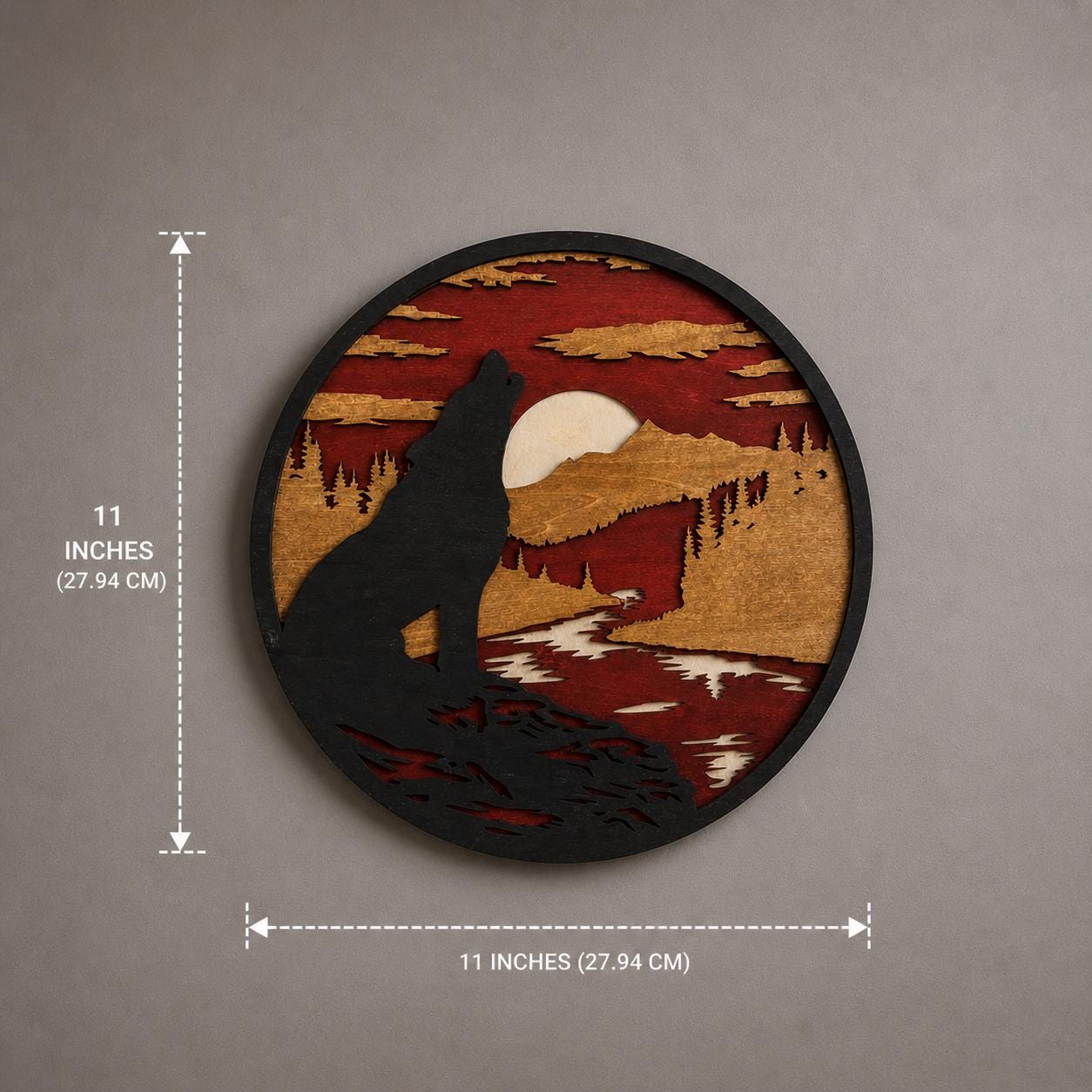 Wolf Wall Art Wooden – Layered Wood Decor