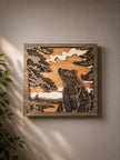 Bear Wall Art Wooden – Rustic Forest Scene Decor