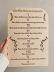 Ten Commandments Wall Art – Bible Verse Wood Sign