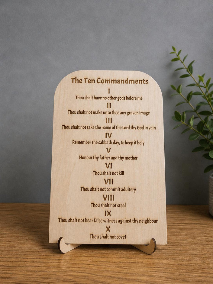 Large Wooden Ten Commandments Wall Art