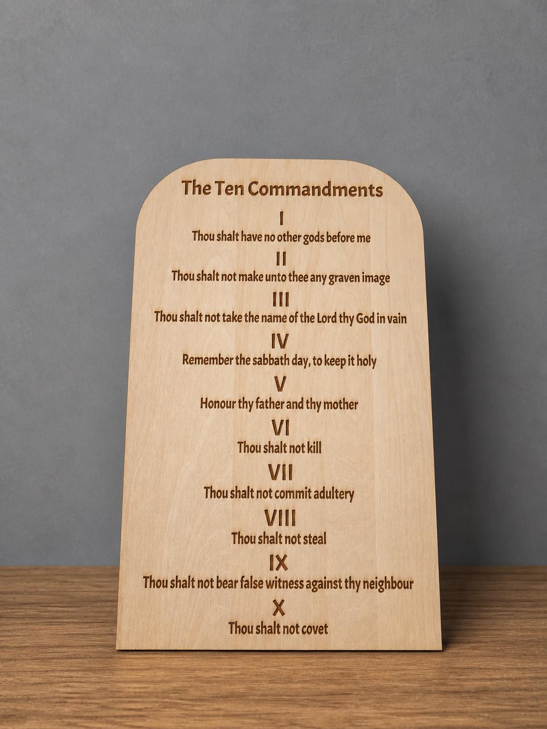 Large Wooden Ten Commandments Wall Art