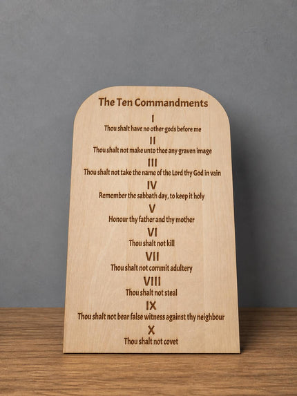 Large Wooden Ten Commandments Wall Art