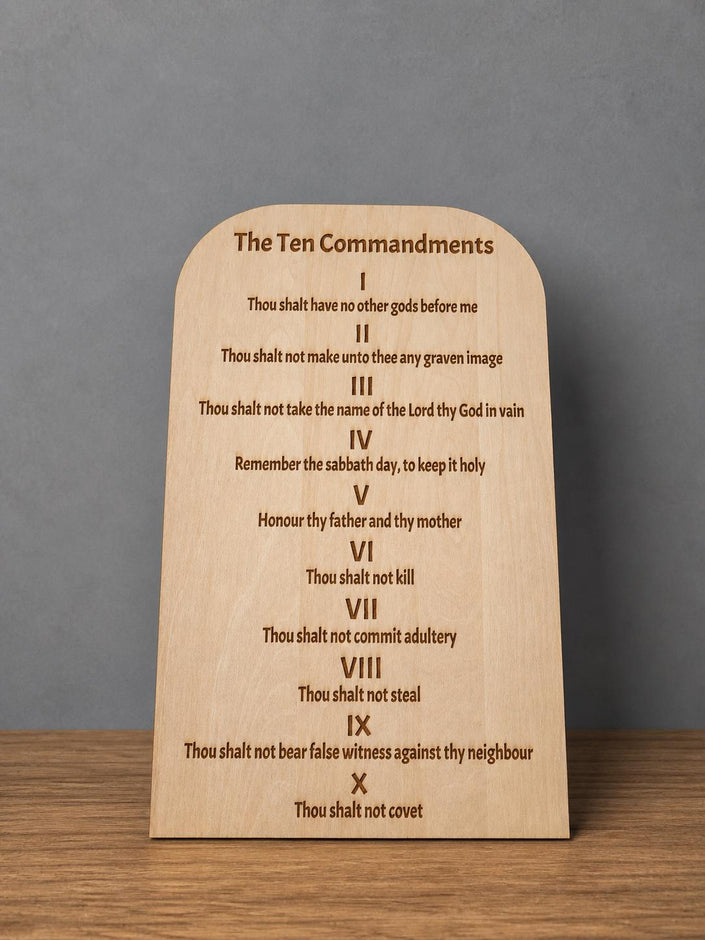 Large Wooden Ten Commandments Wall Art