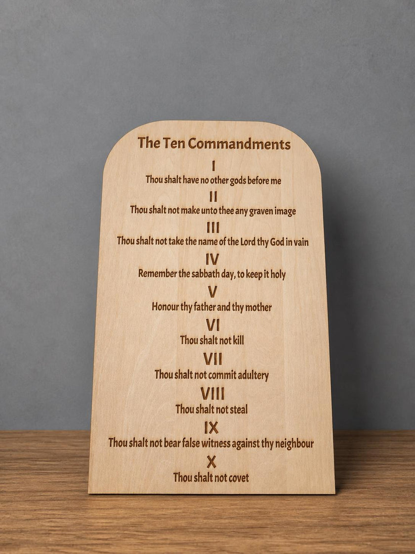 Large Wooden Ten Commandments Wall Art