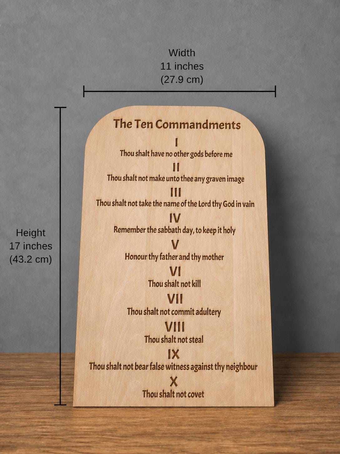Large Wooden Ten Commandments Wall Art