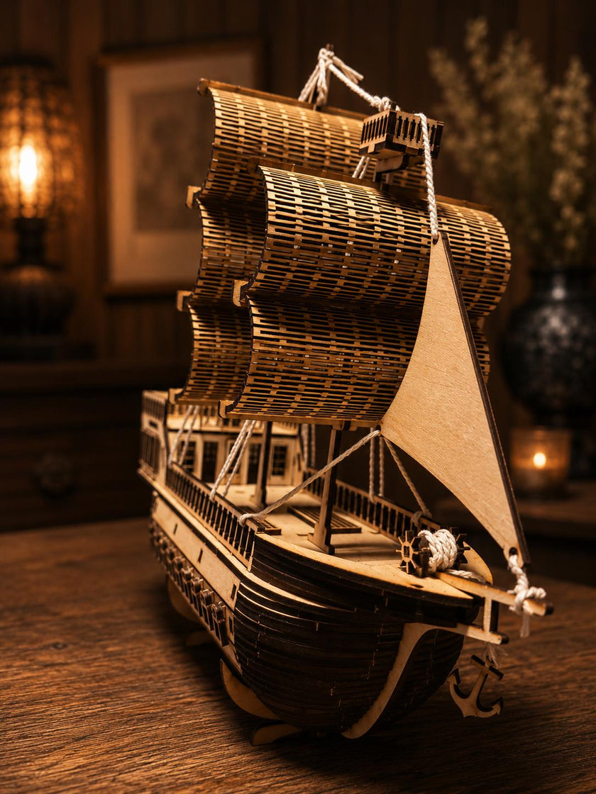 Wooden Ship Model – Nautical Decor