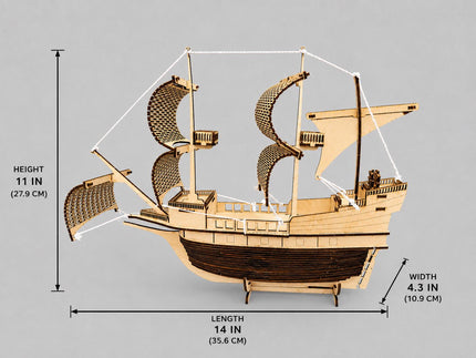 Wooden Caravel Ship Model – Large Sailing Ship