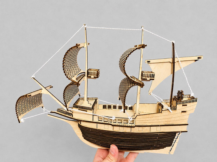 Wooden Caravel Ship Model – Large Sailing Ship