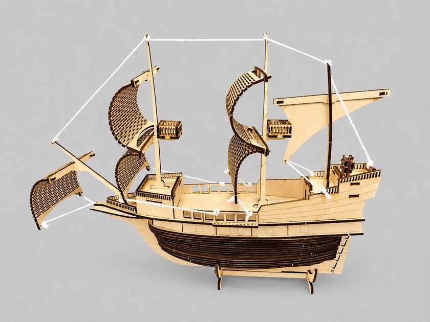 Wooden Caravel Ship Model – Large Sailing Ship