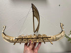 Viking Ship Wooden Model – Norse Longship Decor