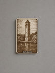 Spokane Clock Tower River Scene Wood Engraving