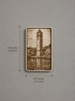 Spokane Clock Tower River Scene Wood Engraving