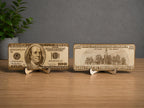 Layered Wooden $100 Bill Wall Art