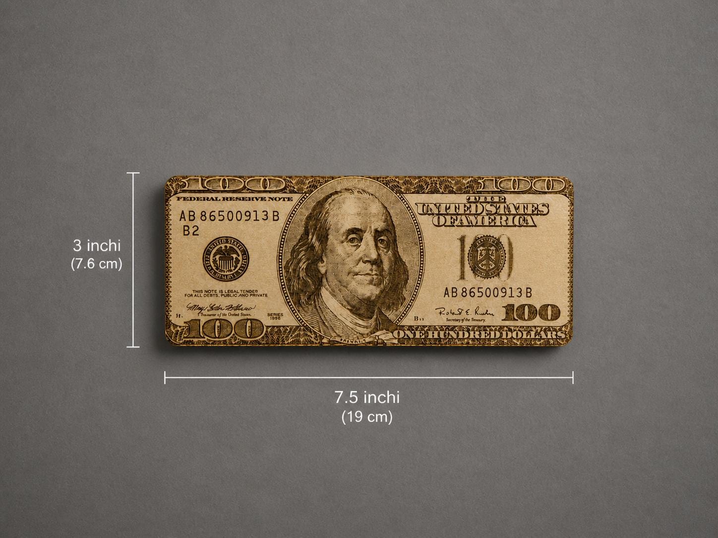 Layered Wooden $100 Bill Wall Art