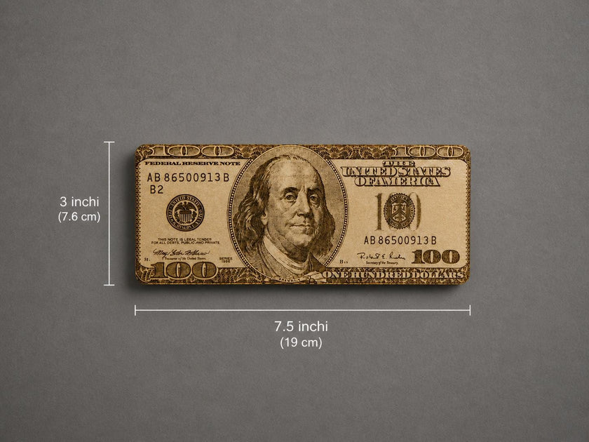 Layered Wooden $100 Bill Wall Art